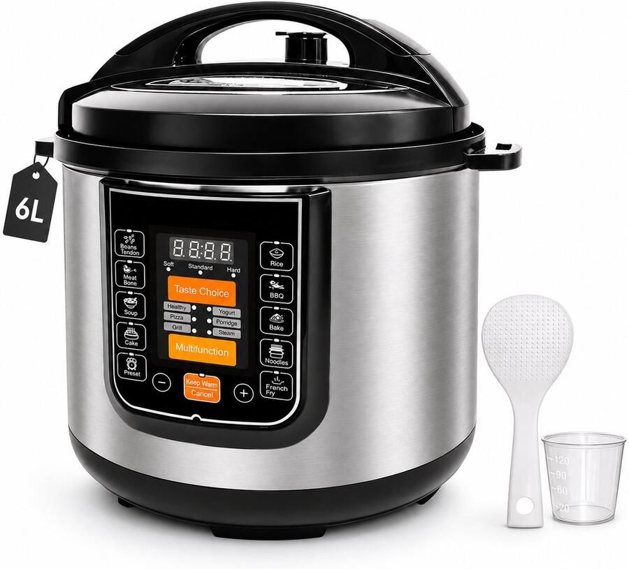 MAGICFOX Rijstkoker -15-in-1 Elektrische Rijstkoker en Multicooker van RVS – Snelkookpan Slowcooker Stoomkoker Yoghurtmaker en Sauteerfunctie