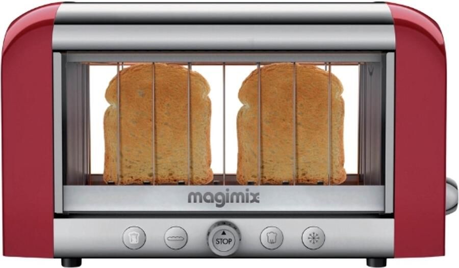 Magimix Vision Toaster Rood zichtbaar roosteren Quartz techniek 8 standen