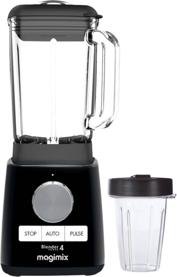 Magimix Power Blender Smoothie Maker 1 8 Liter Zwart + To go cup 400 ml- Ice Crusher
