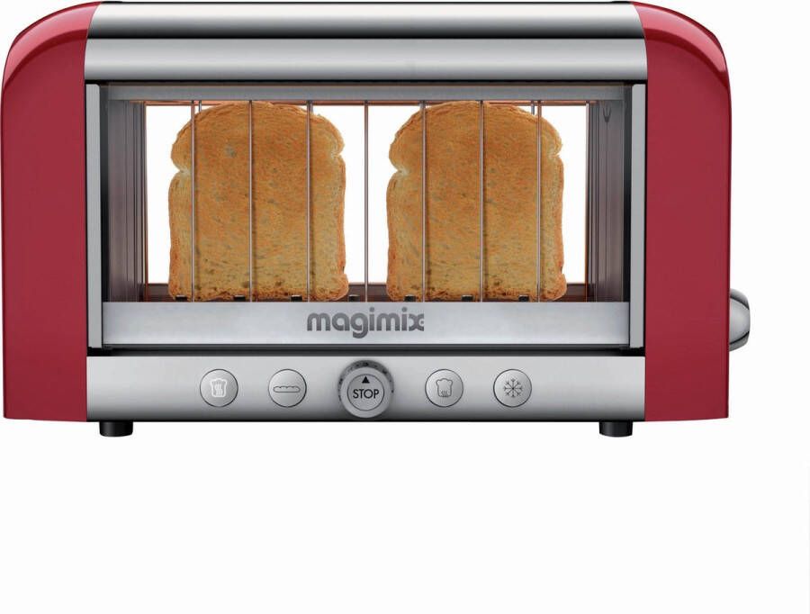 Magimix Vision Toaster Rood zichtbaar roosteren Quartz techniek 8 standen - Foto 1