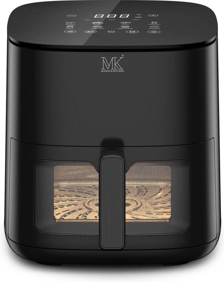 Maison & Kitchen Airfryer Heteluchtfriteuse PFAS-vrij 1500W 3L Inhoud 80ºC tot 200ºC Zwart