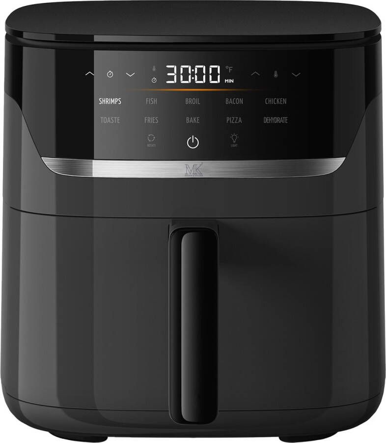 Maison & Kitchen Airfryer Heteluchtfriteuse PFAS-vrij 1500W 5L Inhoud 80ºC tot 200ºC Zwart