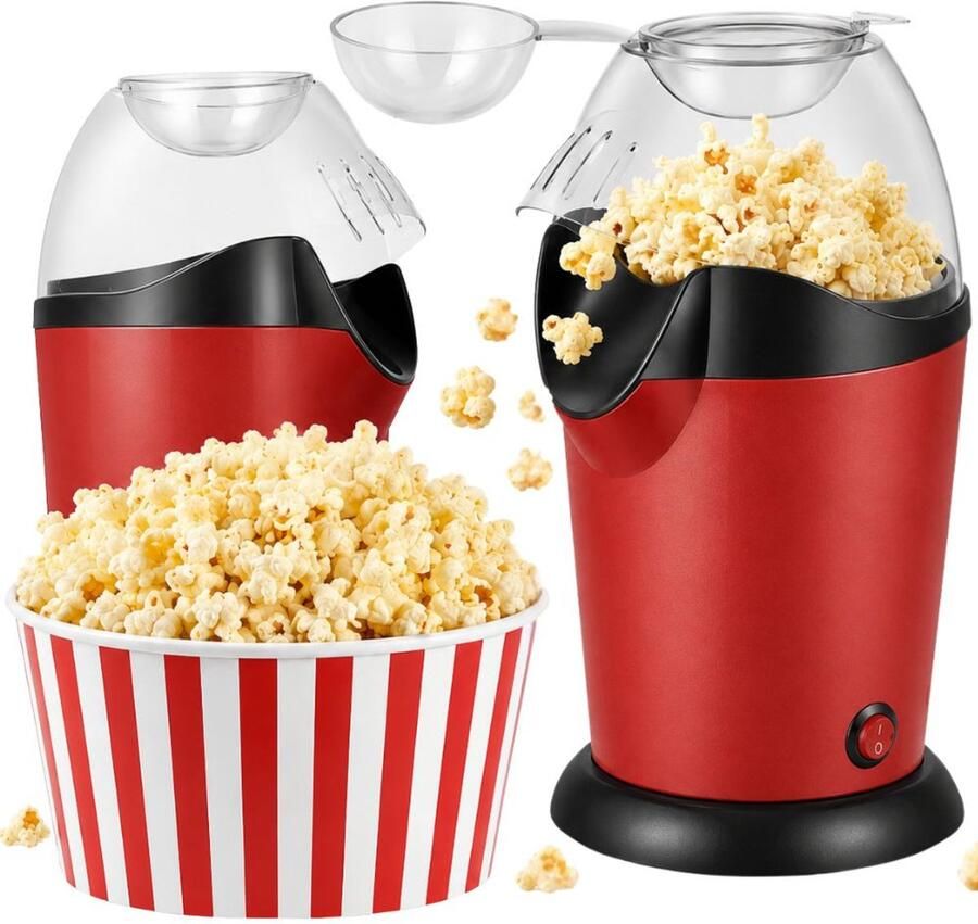 Majestix Popcornmachine Popcorn Maker Zonder Olie Hetelucht Popcornmachine Gezonde Snackmaker 1200W