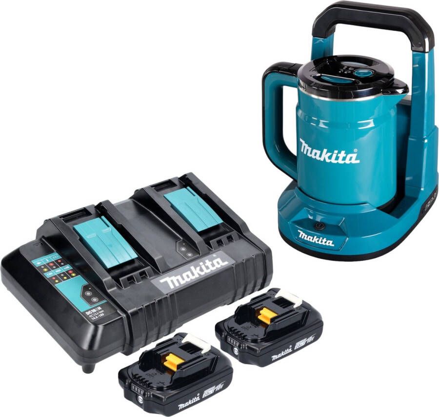 Makita DKT 360 CA2 accuketel 36 V ( 2x 18 V ) 0 8 L + 2x accu 2.0 Ah + dubbele lader