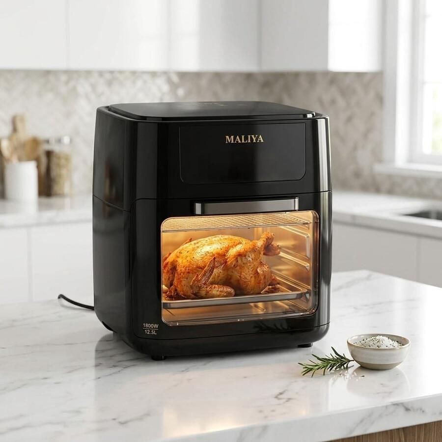 Maliya Premium Air Fryer– XXL Heteluchtfriteuse met Ovenfunctie – 12 5 Liter – 1800W – Digitaal Touchscreen