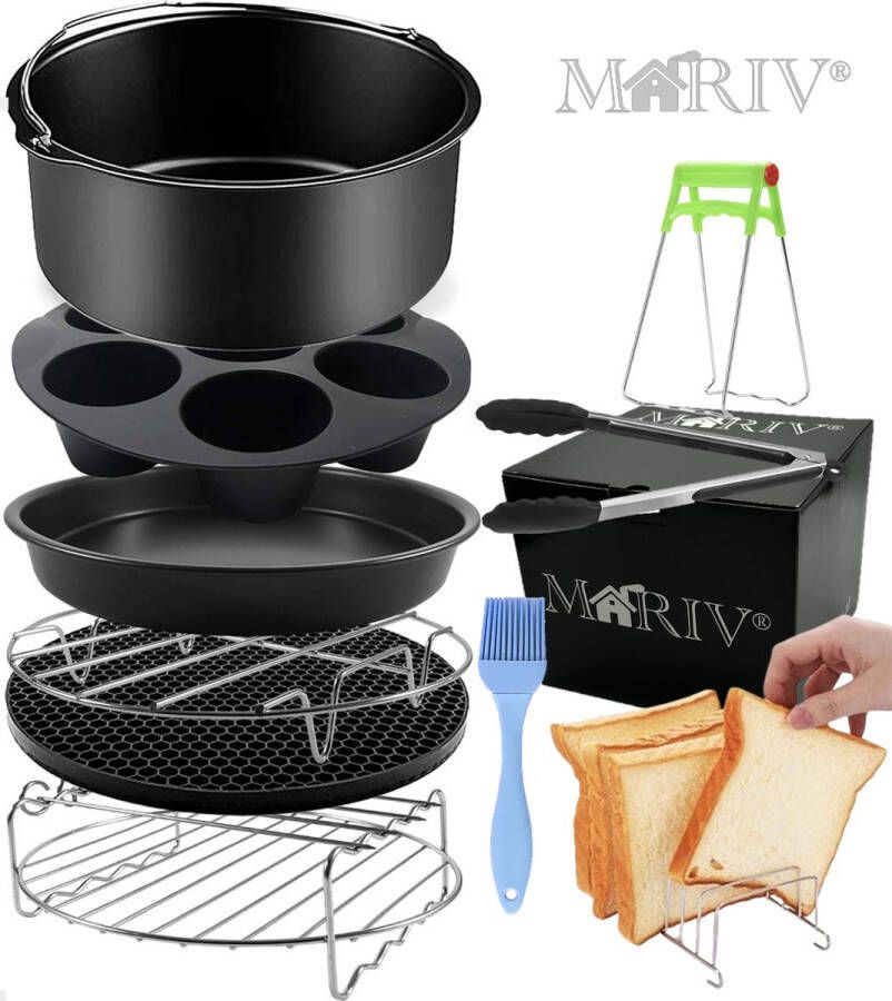 Mariv Heteluchtfriteuse Accessoires Set Airfryer Accessoires 15 Stuks Airfryer Accesoires Aifryer Philips XXL & XL Airfryer Tefal Airfryer Bakvorm Keuken Airfryer XL Airfryer XXL ø 20 cm