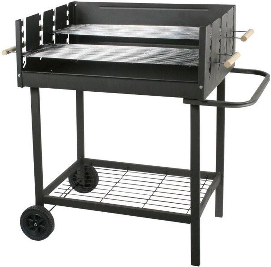 Master Grill MG648 Rechthoekige Houtskoolgrill Professionele Grill Verstelbare Chromen Roosters