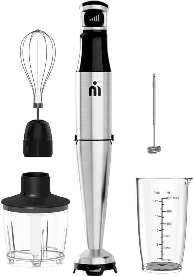 MATTI 5-in-1 Staafmixer Hakmolen Melkopschuimer Blender Elekrtische Staafmixer Incl. Maatbeker