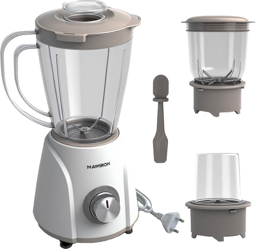 MAWIRON 3-in-1 blender 900W 4 roestvrijstalen messen smoothie- ijscrusher- en shake-maker voor in de keuken