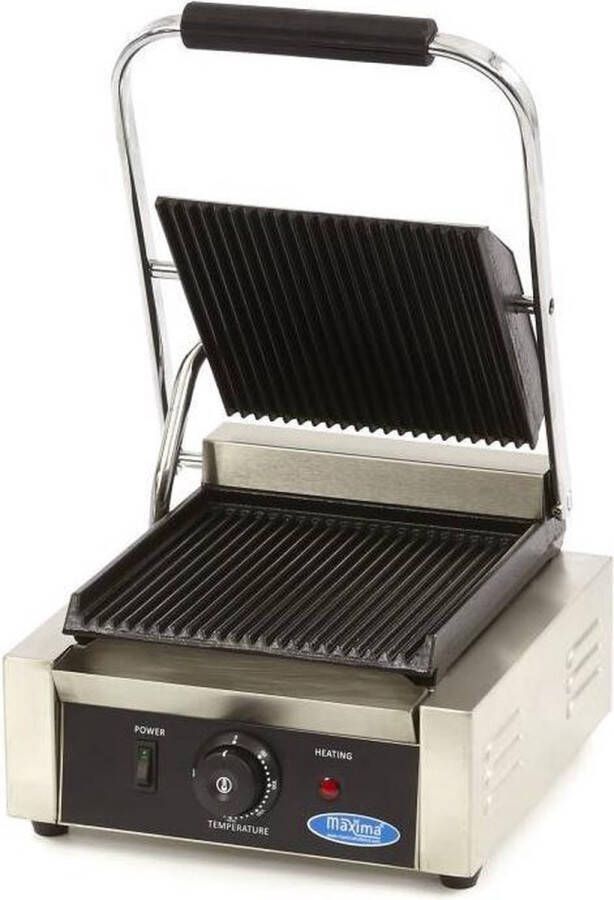 Maxima Contactgrill Gegroefd Enkele Grillplaat 22 cm Kookapparatuur Contactgrill - Foto 2