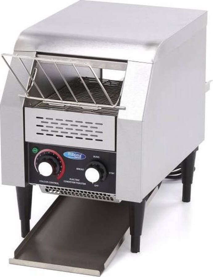 Maxima Doorloop Broodrooster 150 Sneden Uur Aanpasbare Snelheid incl. Kruimellade Kookapparatuur Broodrooster