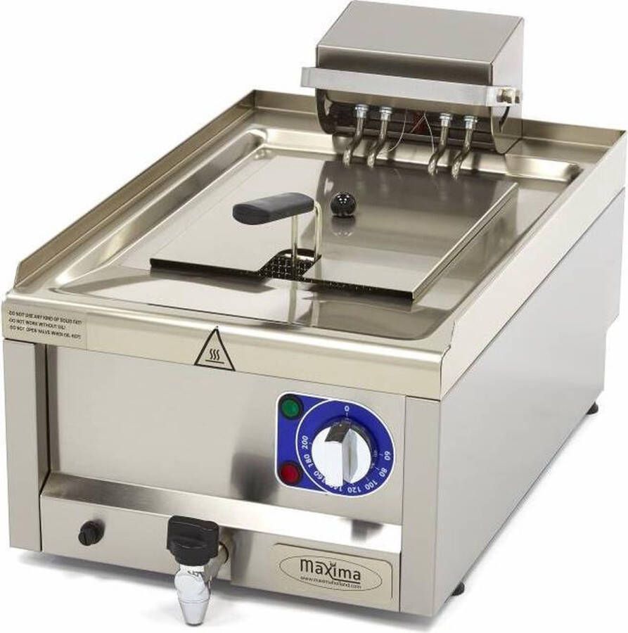 Maxima Frituurpan 10 L 1 Mand met Tapkraan 400V Kookapparatuur Friteuse