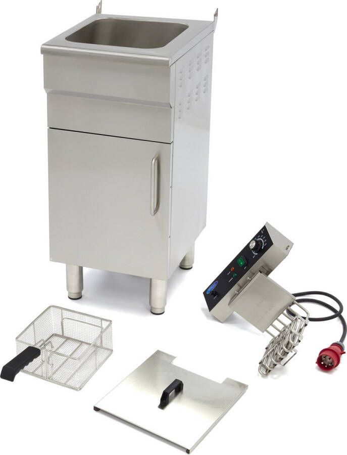 Maxima Frituurpan 16 L 1 Mand met Tapkraan en Opbergruimte Kookapparatuur Friteuse - Foto 2