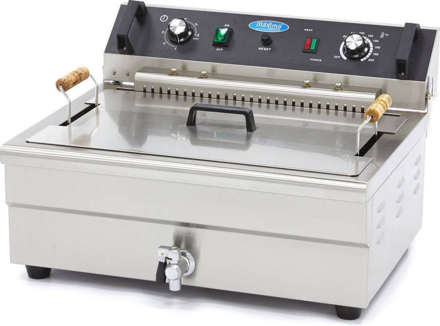 Maxima Frituurpan 20 L 1 Mand met Tapkraan Kookapparatuur Friteuse