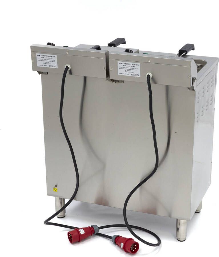 Maxima Frituurpan 2x 16 L 2 Manden met Tapkraan en Opbergruimte Kookapparatuur Friteuse - Foto 2
