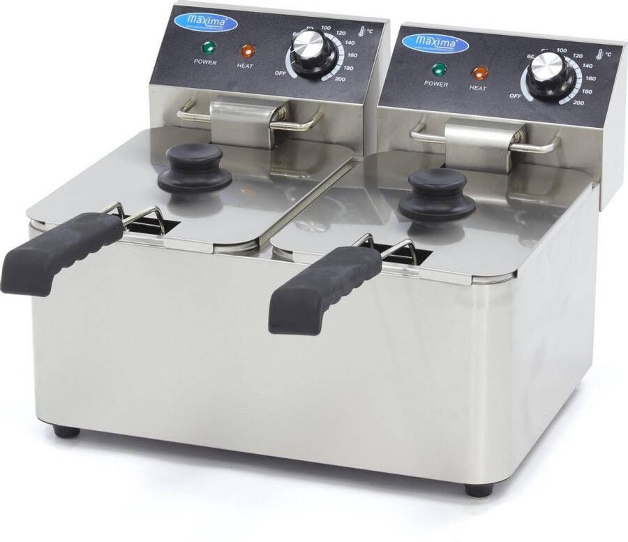 Maxima Frituurpan 2x 4 L 2 Manden tot 1 5 Kg Frites Kookapparatuur Friteuse - Foto 2