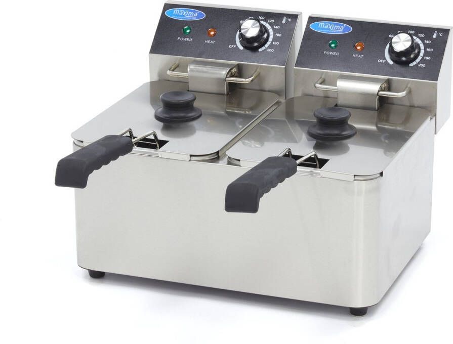 Maxima Frituurpan 2x 4 L 2 Manden tot 1 5 Kg Frites Kookapparatuur Friteuse