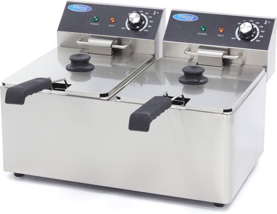 Maxima Frituurpan 2x 8 L 2 Manden tot 2 8 Kg Frites Kookapparatuur Friteuse
