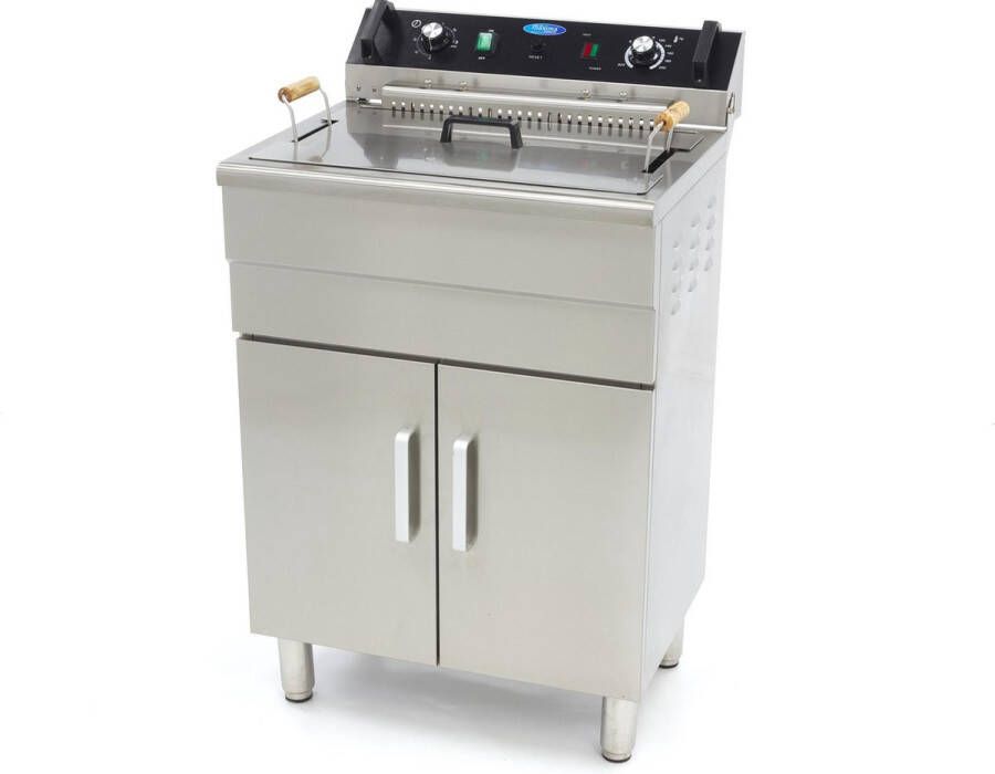 Maxima Frituurpan 30 L 1 Mand met Tapkraan en Opbergruimte Friteuse