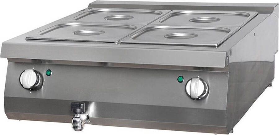 Maxima Heavy Duty Bain Marie Dubbel 70 cm Diep Elektrisch 700 Kooklijn
