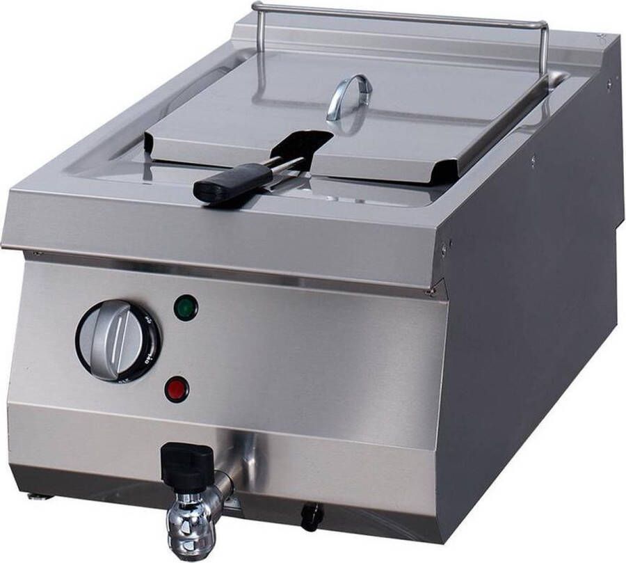 Maxima Heavy Duty Friteuse 1 x 12 L Enkel 70 cm Diep met Tapkraan Elektrisch Kookapparatuur Friteuse