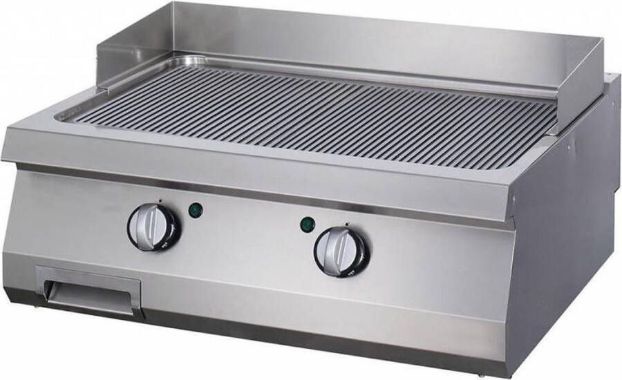 Maxima Heavy Duty Grillplaat Gegroefd Chroom Dubbel 70 cm Diep Gas
