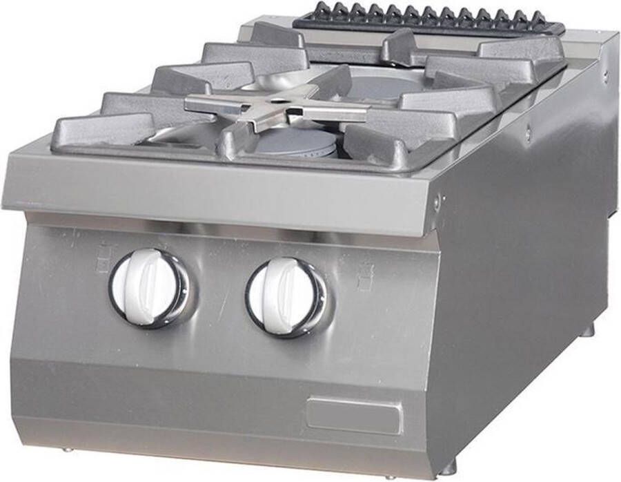 Maxima Heavy Duty Kookplaat 2 Pitten Enkel 70 cm Diep 15 kW Gas