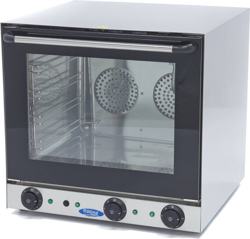 Maxima Heteluchtoven Grillen en Stomen met 4 Bakplaten en Ingebouwde Timer Professionele Hete Lucht Oven Tot 300°C Convectieoven