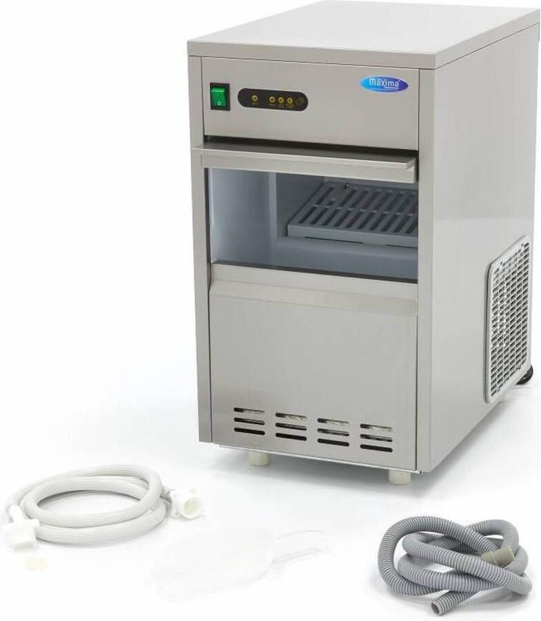 Maxima IJsblokjesmachine met 5 KG Opslagruimte 24 KG IJsblokjes per dag Horeca IJsblokjes Machine RVS