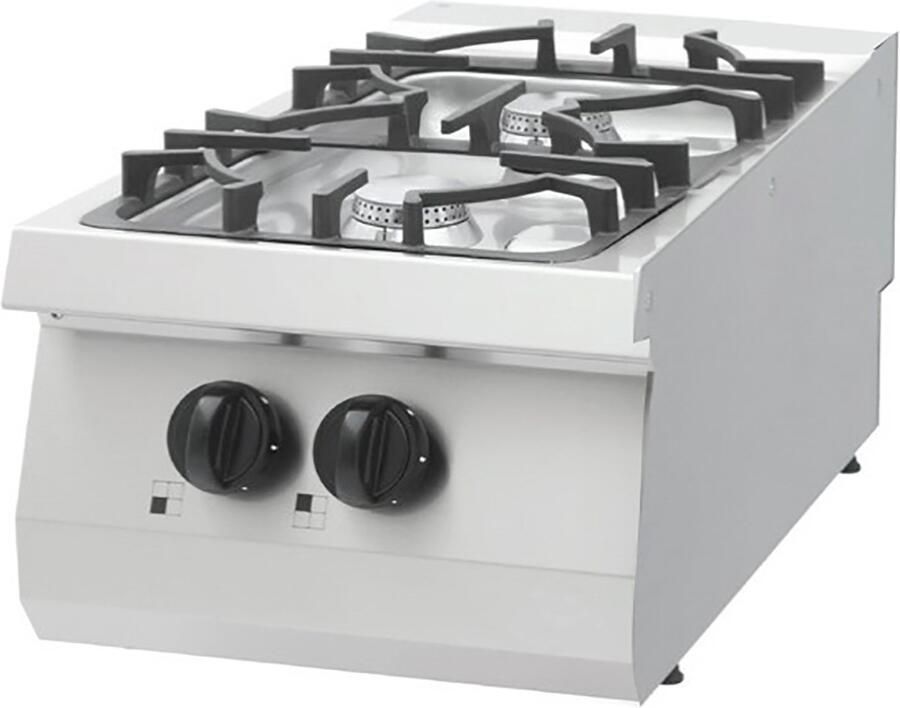 Maxima Heavy Duty Kookplaat 2 Pitten Enkel 70 cm Diep 15 kW Gas