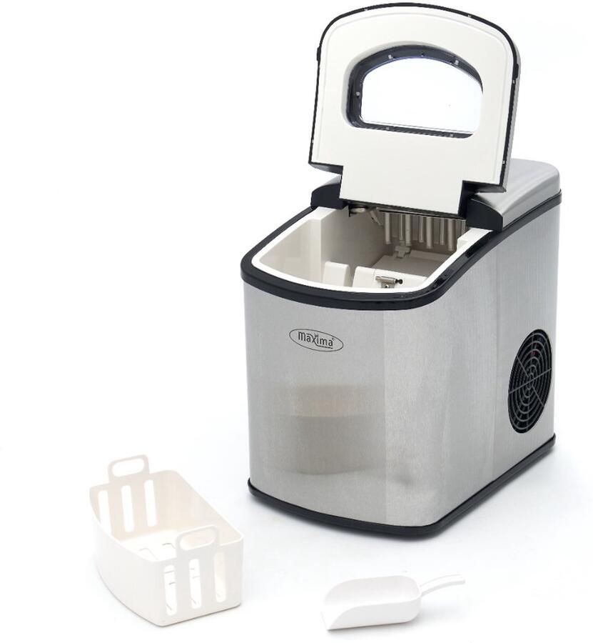 Maxima Ijsblokjesmachine 10-12 Kg Dag Holle Ijsblokjes Luchtgekoeld Zilver - Foto 3