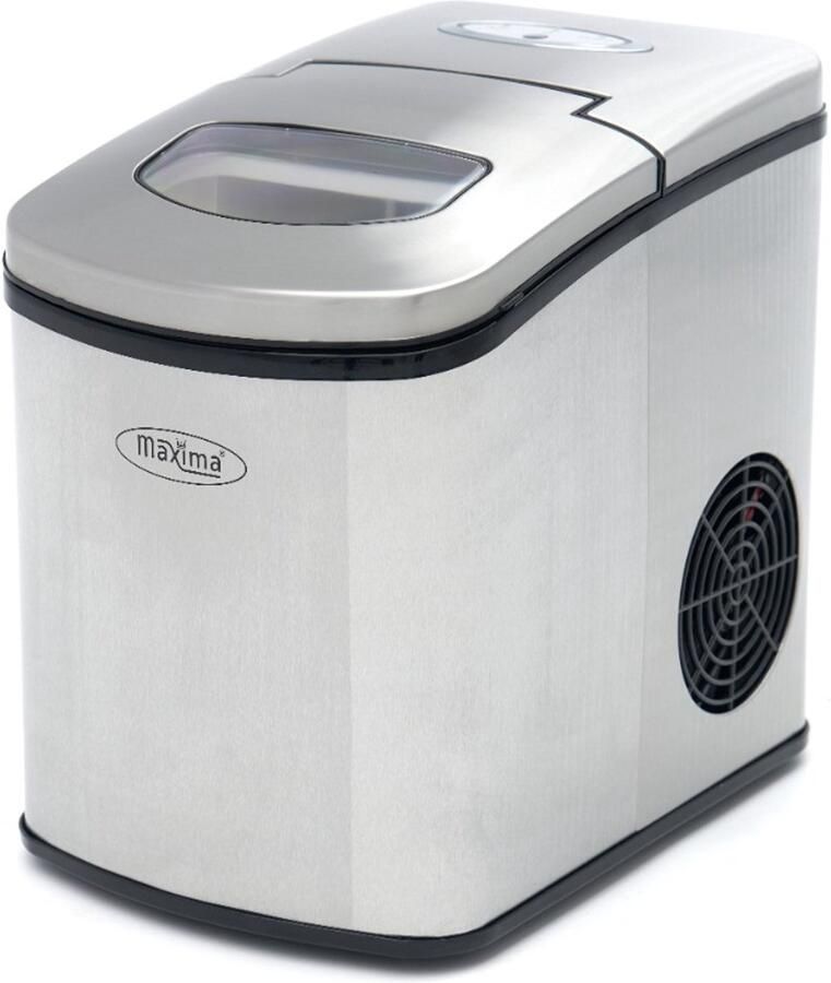 Maxima Ijsblokjesmachine 10-12 Kg Dag Holle Ijsblokjes Luchtgekoeld Zilver