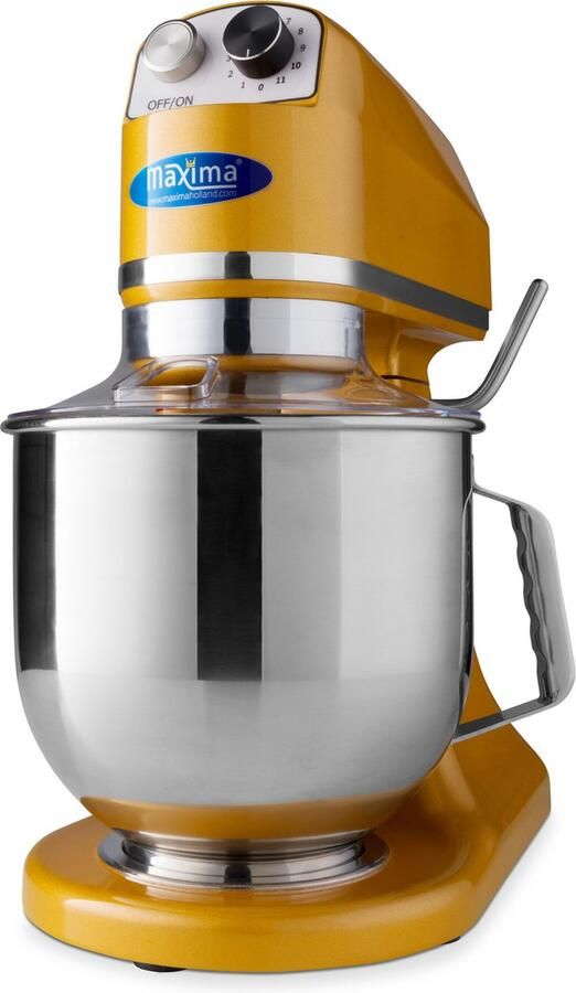 Maxima Planeetmenger 7 L Tot 2 Kg Deeg Goud Geel RVS Mengkom 11 Snelheden Keukenmachine Standmixer Keukenrobot 7 liter - Foto 3