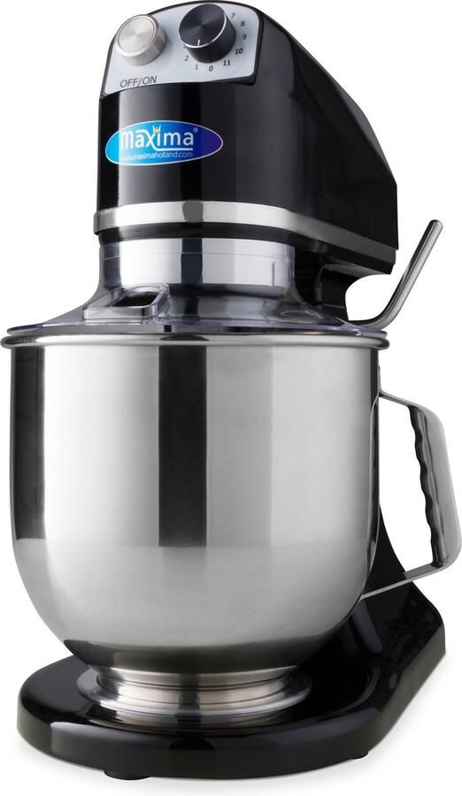 Maxima Planeetmenger 7 L Tot 2 Kg Deeg Zwart RVS Mengkom 11 Snelheden Keukenmachine Standmixer Keukenrobot 7 liter - Foto 2