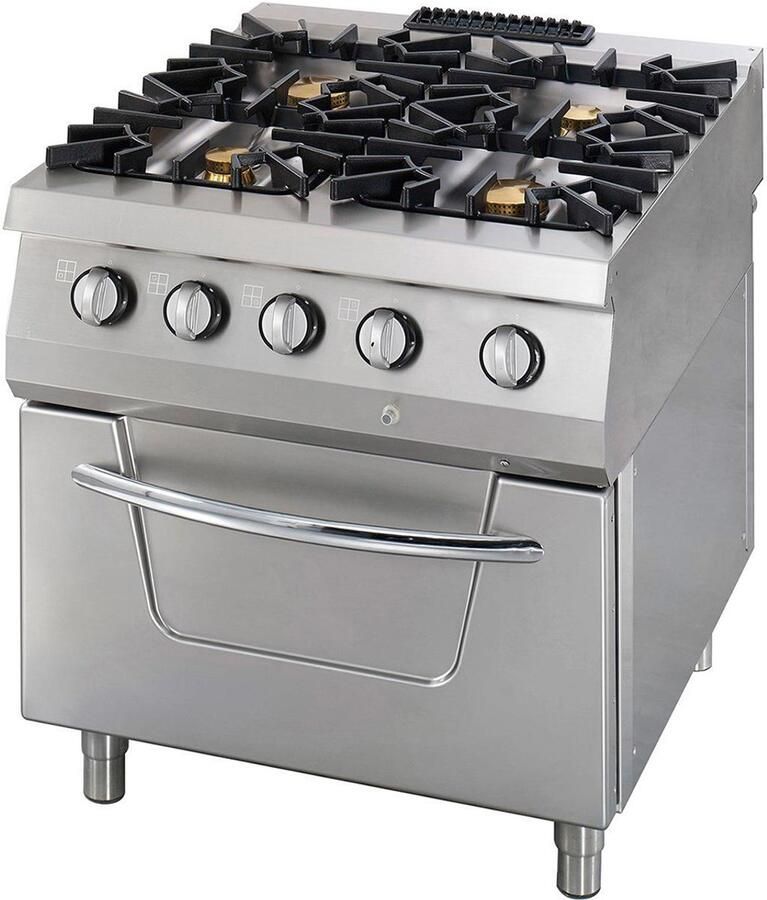 Maxima Premium Fornuis 4 Pitten Dubbel 90 cm Diep incl. Oven Gas