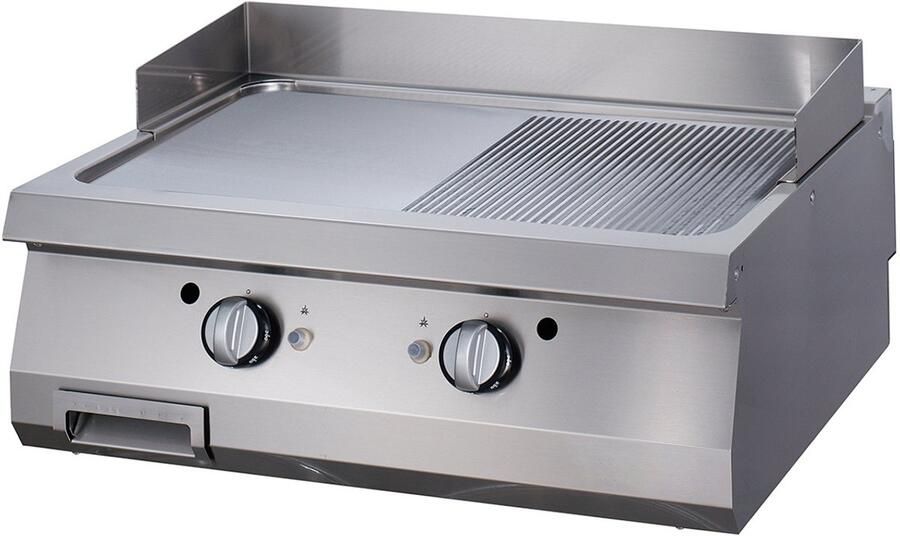 Maxima Premium Grillplaat Half Gegroefd Dubbel 90 cm Diep Gas