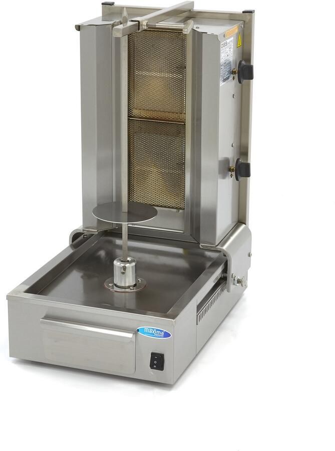 Maxima Shoarma Grill 2 Branders 20 Kg Vlees Gas Kookapparatuur Doner Kebab