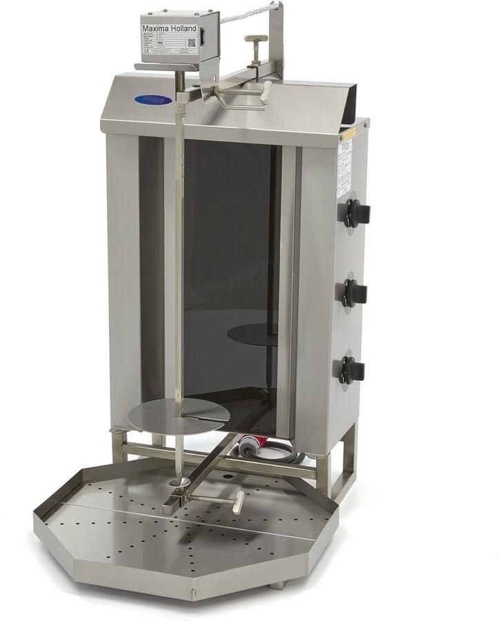 Maxima Shoarma Grill 3 Branders 30 Kg Vlees Elektrisch Kookapparatuur Doner Kebab Grill