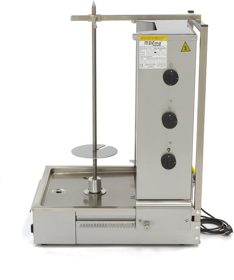 Maxima Shoarma Grill 3 Branders 40 Kg Vlees Gas Kookapparatuur Doner Kebab Grill