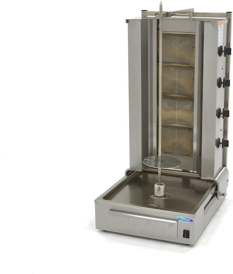 Maxima Shoarma Grill 4 Branders 70 Kg Vlees Gas Kookapparatuur Doner Kebab Grill
