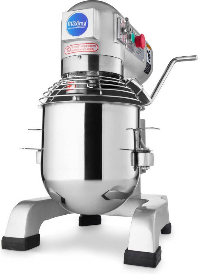 Maxima Planeetmenger 10 L Tot 5 Kg Deeg 3 Snelheden Deegkneder Robuust 10 Liter Mengkom Deegmixer met Veiligheidskooi