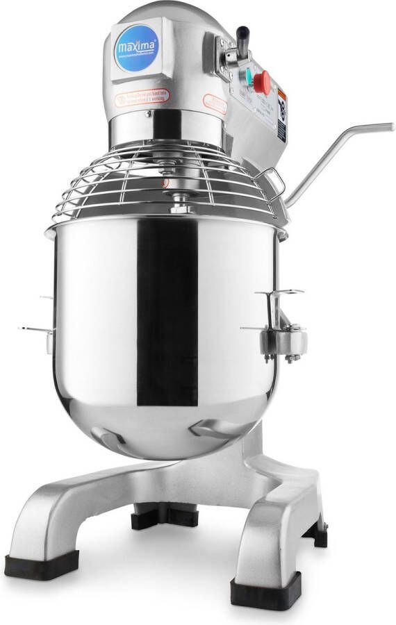 Maxima Planeetmenger 30 L Tot 15 Kg Deeg 3 Snelheden Deegkneder Robuust 30 Liter Mengkom Deegmixer met Veiligheidskooi