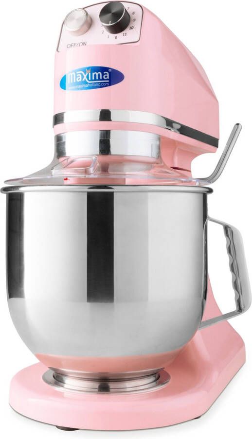 Maxima Planeetmenger 7 L Tot 2 Kg Deeg Pastel Roze RVS Mengkom 11 Snelheden Keukenmachine Standmixer Keukenrobot 7 liter
