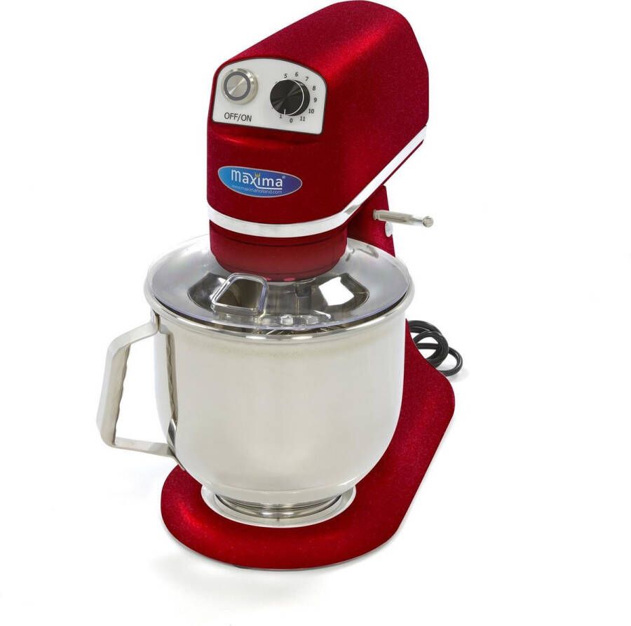 Maxima Planeetmenger 7 L Tot 2 Kg Deeg Raspberry Rood RVS Mengkom 11 Snelheden Keukenmachine Standmixer Keukenrobot 7 liter - Foto 2