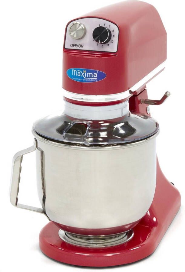 Maxima Planeetmenger 7 L Tot 2 Kg Deeg Raspberry Rood RVS Mengkom 11 Snelheden Keukenmachine Standmixer Keukenrobot 7 liter