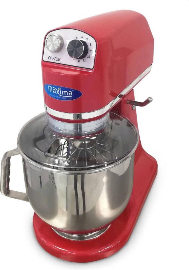 Maxima Planeetmenger 7 L Tot 2 Kg Deeg Raspberry Rood RVS Mengkom 11 Snelheden Keukenmachine Standmixer Keukenrobot 7 liter