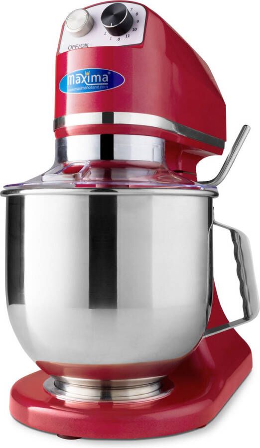 Maxima Planeetmenger 7 L Tot 2 Kg Deeg Raspberry Rood RVS Mengkom 11 Snelheden Keukenmachine Standmixer Keukenrobot 7 liter - Foto 3