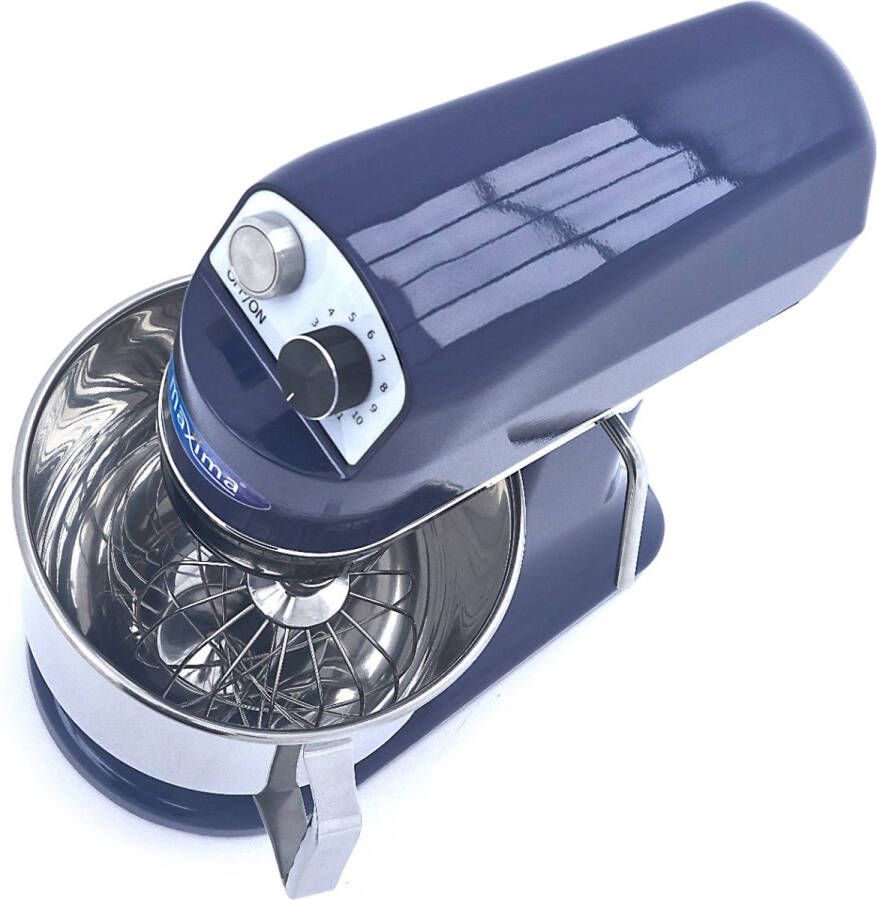 Maxima Planeetmenger 7 L Tot 2 Kg Deeg Staalblauw RVS Mengkom 11 Snelheden Keukenmachine Standmixer Keukenrobot 7 liter Blauw