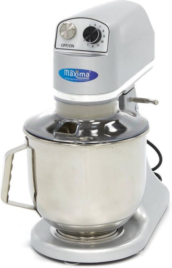 Maxima Planeetmenger 7 L Tot 2 Kg Deeg Zilver RVS Mengkom 11 Snelheden Keukenmachine Standmixer Keukenrobot 7 liter Grijs