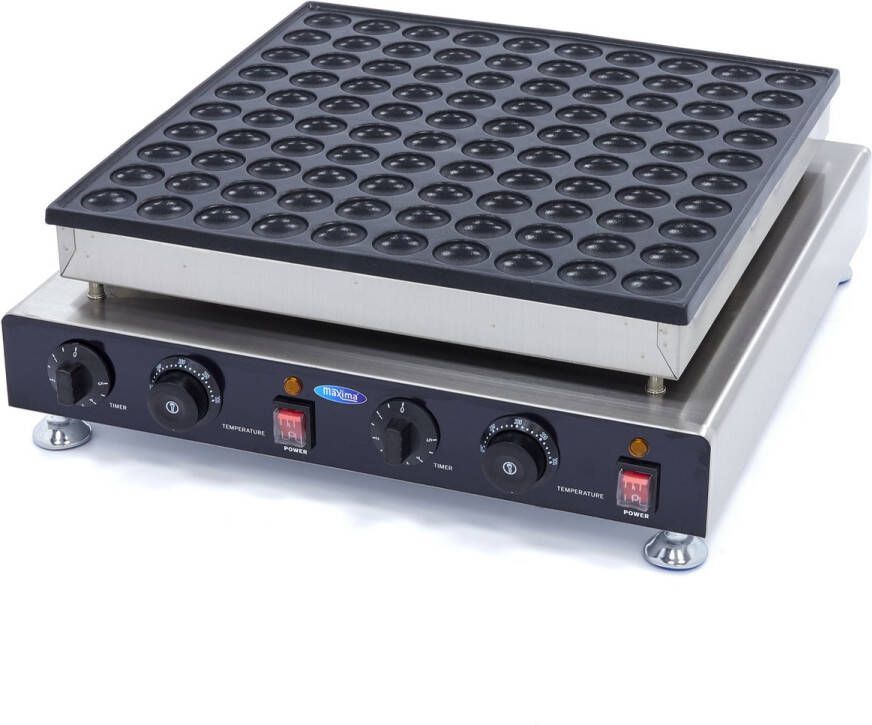 Maxima Poffertjesplaat 100 Stuks Ø 4 cm Elektrische Poffertjes Pan Professionele Poffertjes Bakplaat Poffertjespan tot 300°C